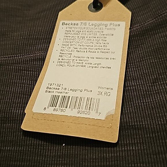 PRANA Women's Becksa 7/8 Active Yoga Leggings Black Heathered Plus Size 3X‎ New - Picture 9 of 11